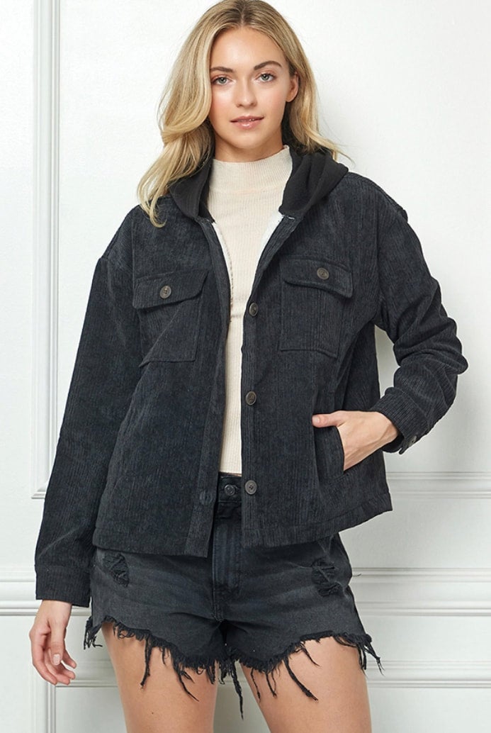 Hooded corduroy jacket on sale womens